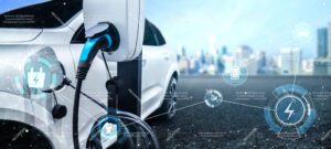 ev charging station for electric car in concept of green energy and eco travel 229879072 1